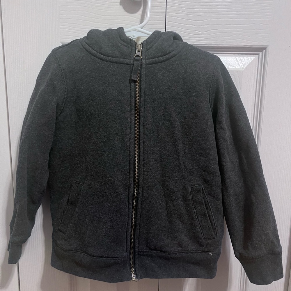 Primary Kids Teddy Fleece-Lined Dark Gray Hoodie
